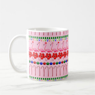 Oft Weihnachten tropisch rosa Flamingos auf Pink Kaffeetasse