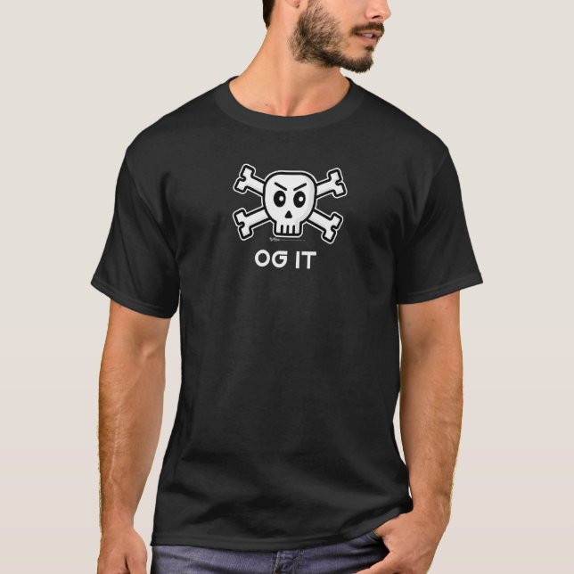 Og es schäkelt und kreuzt Knochenwort T-Shirt (Vorderseite)