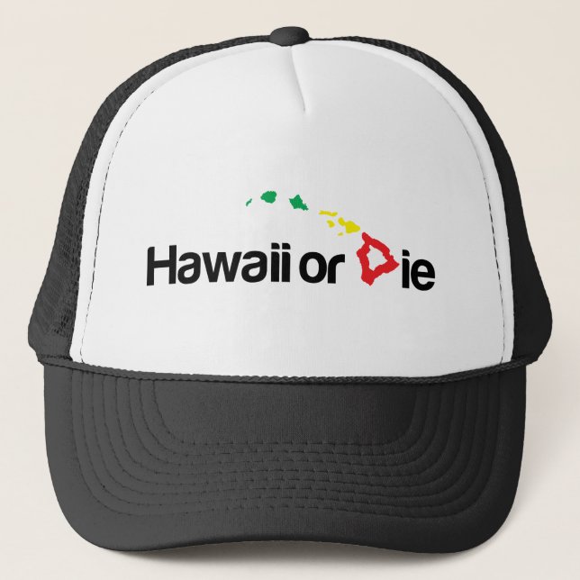 OG Hawaii oder die Logo - Rasta Farben Truckerkappe (Vorderseite)