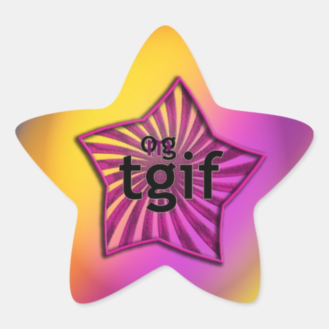 OG! tgif Stern-Aufkleber (Vorderseite)