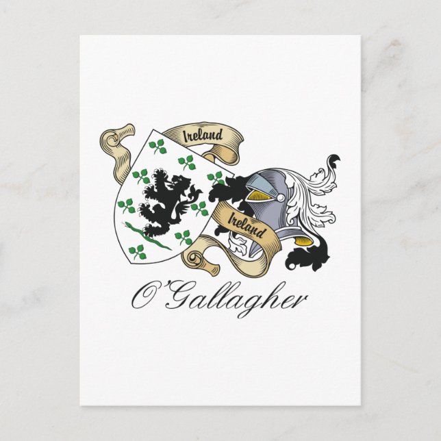 O'Gallagher Familienwappen Postkarte (Vorderseite)