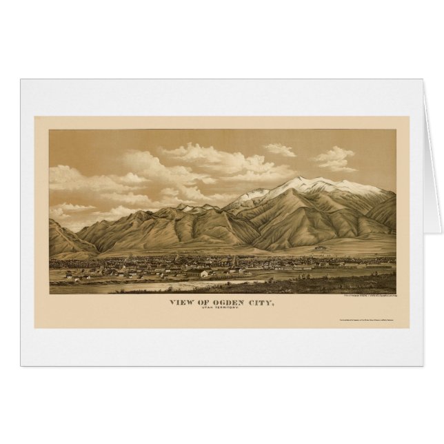 Ogden, carte panoramique d'UT - 1889 (Devant horizontal)