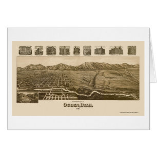Ogden, UT panoramische Karte - 1890