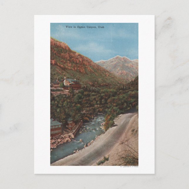 Ogden, Utah - Ogden Canyon View & River Postkarte (Vorderseite)