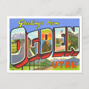Ogden, Utah Postkarte mit großen Buchstaben