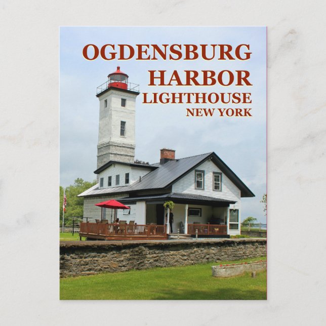 Ogdensburg Harbour Lighthouse, New York Postcard Postkarte (Vorderseite)