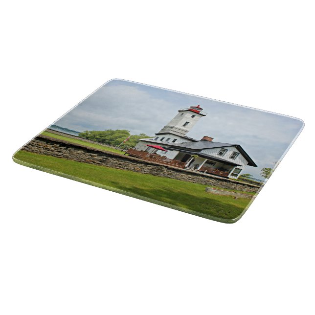 Ogdensburg Harbour Lighthouse NY Cutting Board Schneidebrett (Ecke)