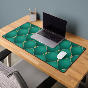 Ogee Gold Diamond Tufted Emerald Green
