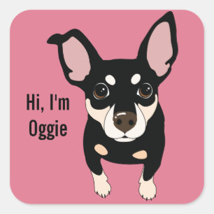Oggie Min Button Miniatur Pinscher Sticker