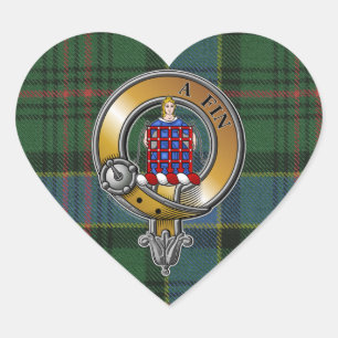 Ogilvie Tartan & Abzeichen Herz-Aufkleber