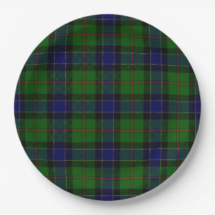 Ogilvie Tartan blau grün kariert Pappteller