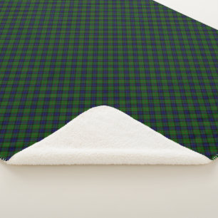 Ogilvie Tartan Blau kariert Sherpadecke