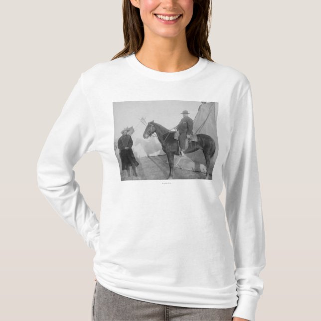 Oglala Haupt"felsiger Bär" mit Weiß T-Shirt (Vorderseite)