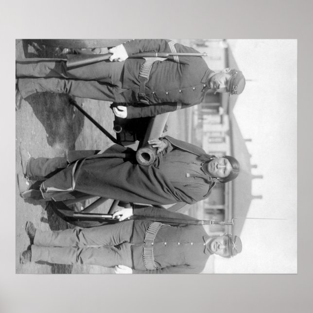 Oglala Indian Plenty Horses with 2 White Soldier Poster (Vorne)