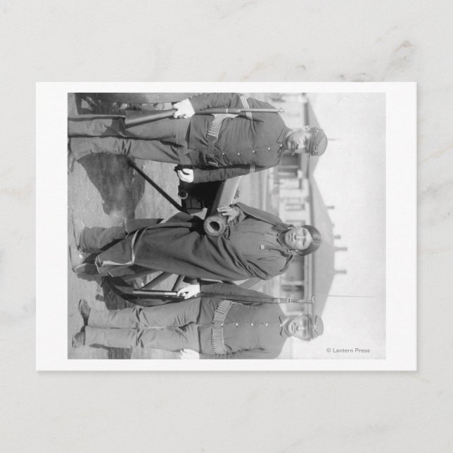 Oglala Indian Plenty Horses with 2 White Soldier Postkarte (Vorderseite)