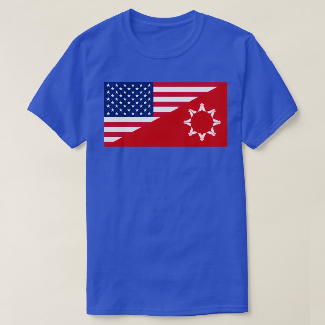 Oglala Lakota Amerikanische Flagge  T-Shirt (Design vorne)
