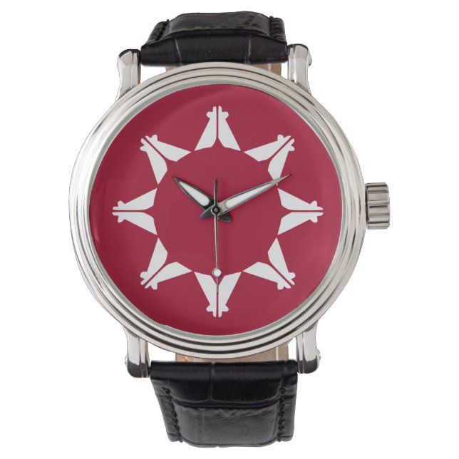 Oglala Lakota Sioux Flag Armbanduhr (Vorderseite)