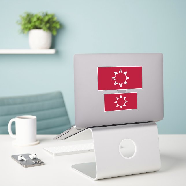 Oglala Lakota Sioux Flag Aufkleber (Laptop auf Schreibtisch)