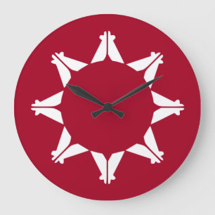 Oglala Lakota Sioux Flag Große Wanduhr