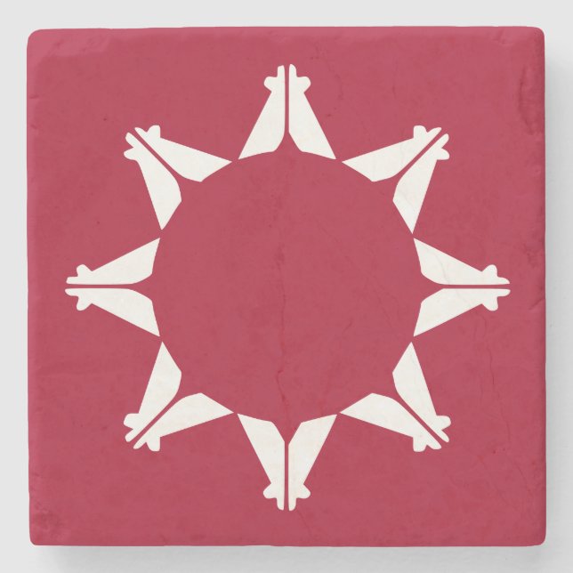 Oglala Lakota Sioux Flag Steinuntersetzer (Vorderseite)