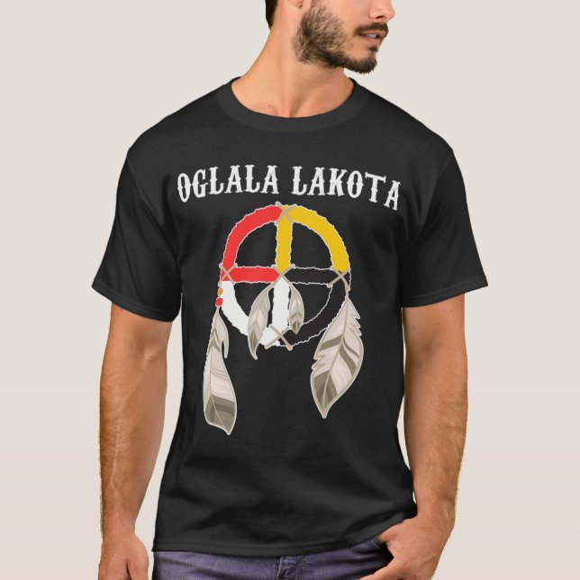 Oglala Lakota Sioux South Dakota Medizin Rad La T-Shirt (Vorderseite)