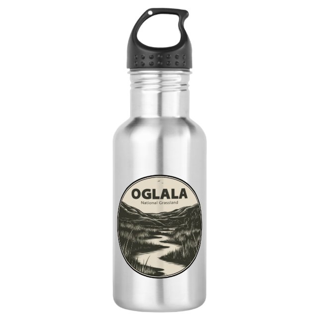 Oglala National Grassland Nebraska Stream Edelstahlflasche (Vorderseite)