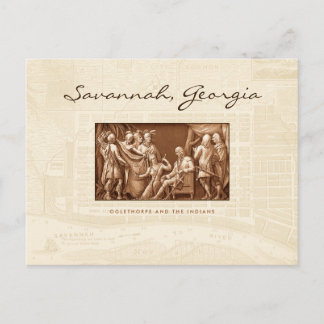 Oglethorpe und die Amerikanische Ureinwohner Postkarte