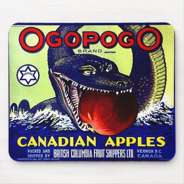 Ogopogo Kanadischer Äpfel Obstkaffee Mousepad (Vorne)