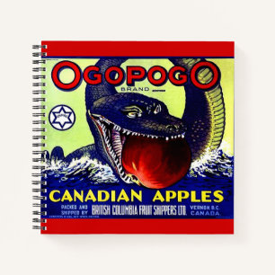 Ogopogo Kanadischer Äpfel Obstkaffee Notizbuch