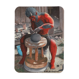 Ogre mit Teichrad Fantasy Flexible Magnet