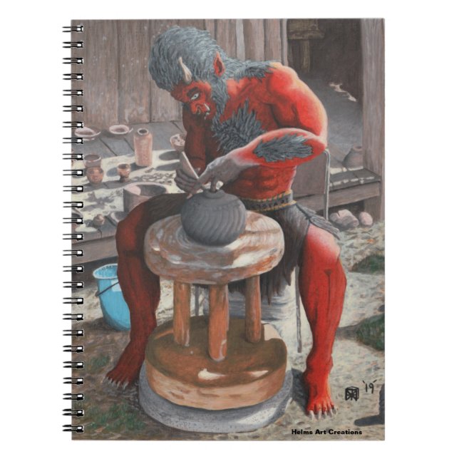Ogre mit Twitter-Wheel-Fantasy-Spiral-Notebook Notizblock (Vorderseite)