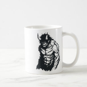 Ogre Oni Yokai Aufkleber für japanische Kontur Kaffeetasse