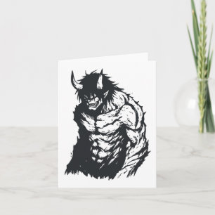 Ogre Oni Yokai Aufkleber für japanische Kontur Karte