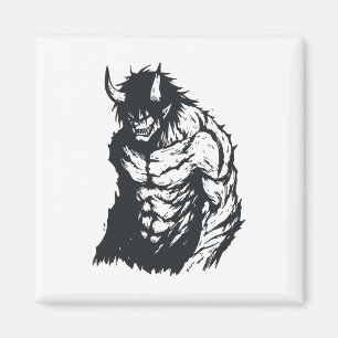 Ogre Oni Yokai Aufkleber für japanische Kontur Magnet