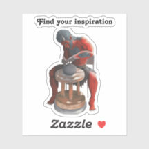 Ogre Potter Crafting Potterie Fantasy Art Sticker