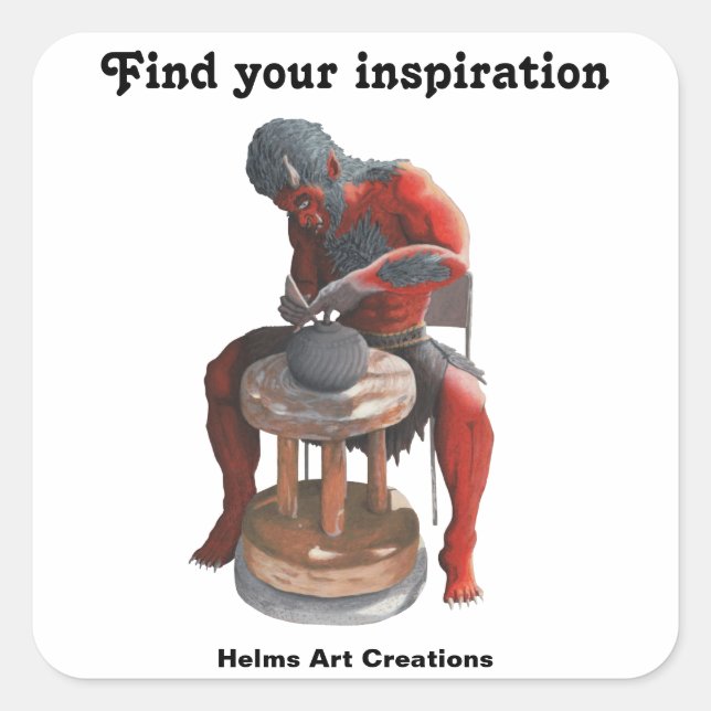 Ogre Potter Crafting Potterie Fantasy Art Stickers (Vorderseite)