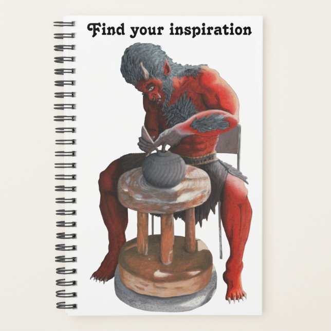 Ogre Potter Utiliser Pottery Wheel Imaginaire Plan (Devant)