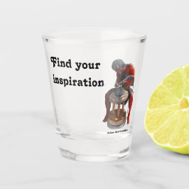 Ogre Spinning Pottery Wheel Fantasy Art Shot Glass Schnapsglas