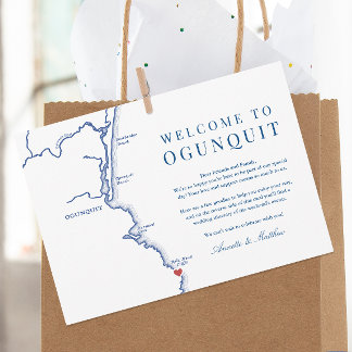 Ogunquit Cliff House Hochzeitswochenende-Reiseplan Dankeskarte