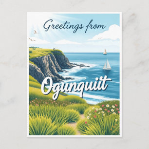 Ogunquit, Maine – Cliff Walk Ansichten vintage Postkarte