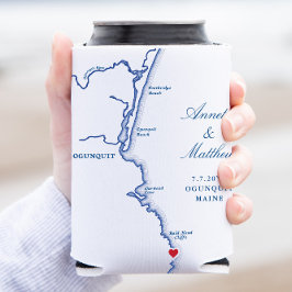 Ogunquit Maine Karte Gastgeschenk Hochzeit Drink Dosenkühler