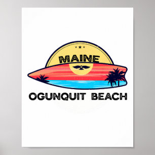 Ogunquit Strand Maine Surfbrett Strand Surfen Poster