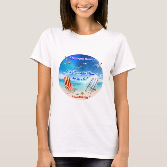 Ogunquit Strand - schöner Platz durch das Meer T-Shirt (Vorderseite)