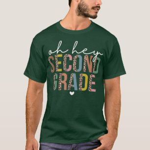 Oh, 2. Klasse zurück zur Schule Leopard für T-Shirt
