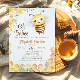 Oh Babee, Baby shower with Cute Wild bee Einladung