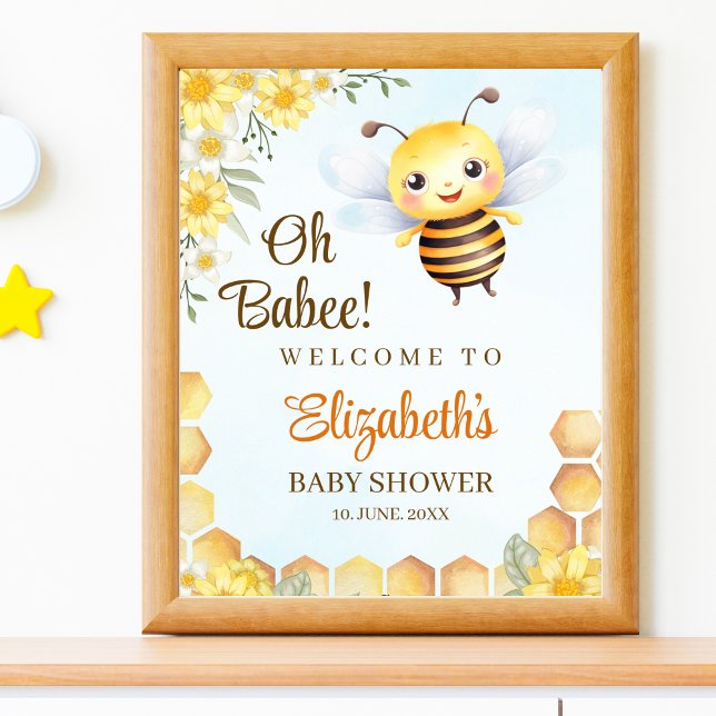 Oh Babee, Baby shower with Wild bee Poster (Von Creator hochgeladen)
