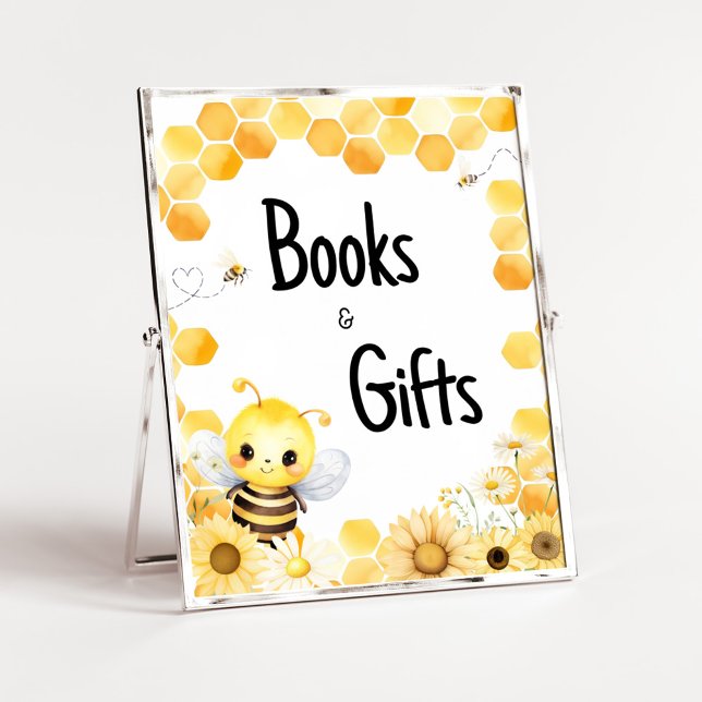 Oh Babee Bee Baby Dusche Bücher und Geschenke Poster (Oh Babee Baby Shower Books and Gifts Sign )