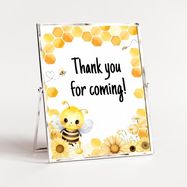 Oh Babee Bee Baby Dusche Danke, dass du gekommen b Poster (Oh Babee Baby Shower Thank you for Coming Sign)
