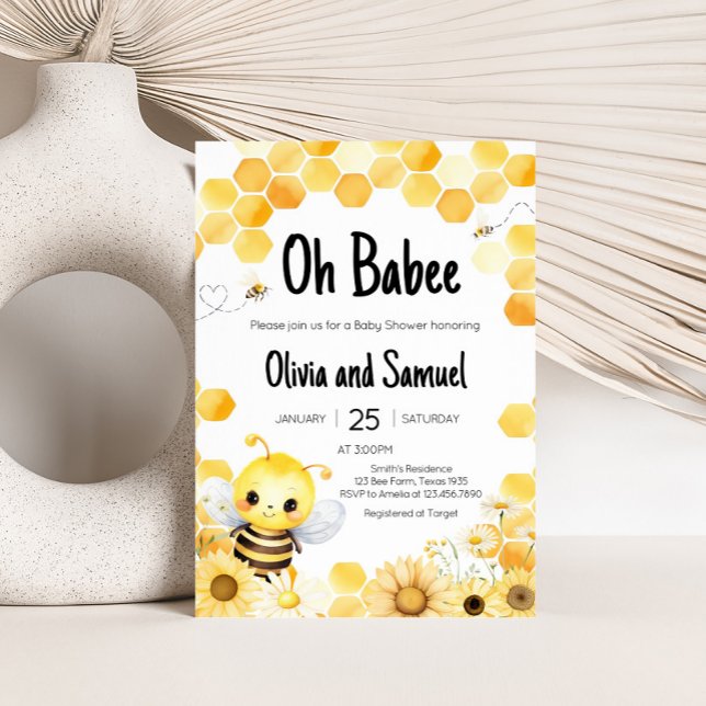 Oh Babee Bee Baby Dusche Einladung (Oh Babee Baby Shower Invitation)