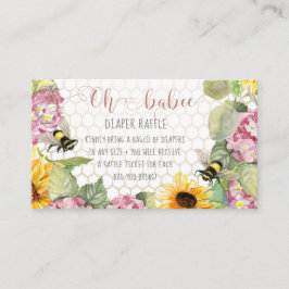 Oh Babee Bumblebee Sonnenblume Girl Diaper Raffle Visitenkarte